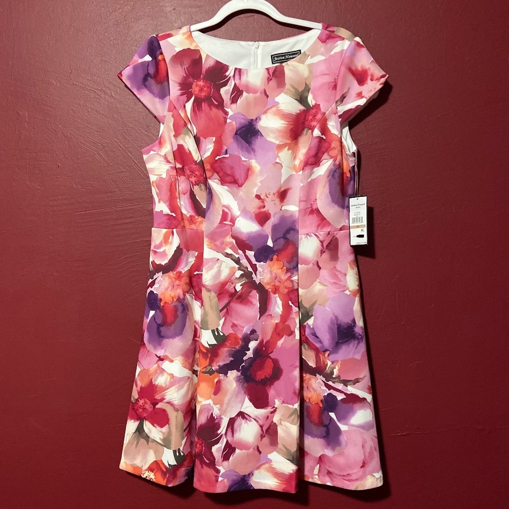 Jessica Howard Petite Floral-Print Fit & Flare Dress - Picture 3 of 6